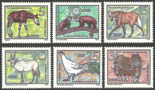 Poštovní známky DDR 1980 Zvíøata Mi# 2522-27