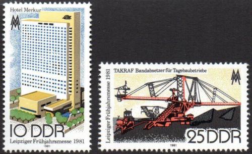 Poštovní známky DDR 1981 Lipský veletrh Mi# 2593-94