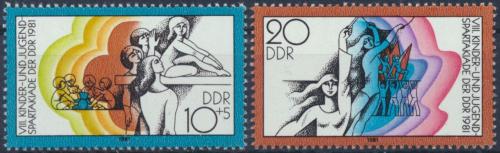 Poštovní známky DDR 1981 Spartakiáda mládeže Mi# 2617-18