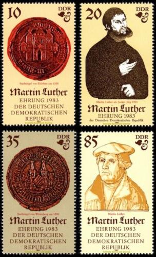 Poštovní známky DDR 1982 Martin Luther Mi# 2754-57 Kat 5€