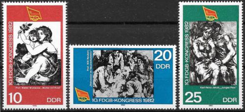 Potovn znmky DDR 1982 Odborov organizace Mi# 2699-2701 - zvtit obrzek