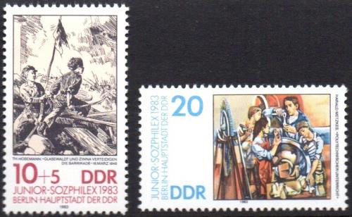 Poštovní známky DDR 1983 Umìní, výstava JUNIOR-SOZPHILEX Mi# 2812-13
