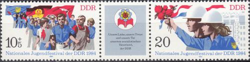 Poštovní známky DDR 1984 Národní festival mládeže Mi# 2878-79