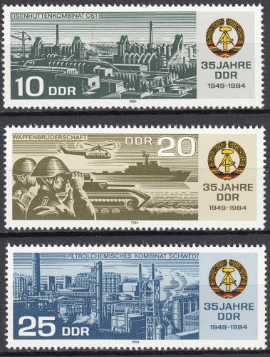 Poštovní známky DDR 1984 Vznik republiky, 35. výroèí Mi# 2893-95