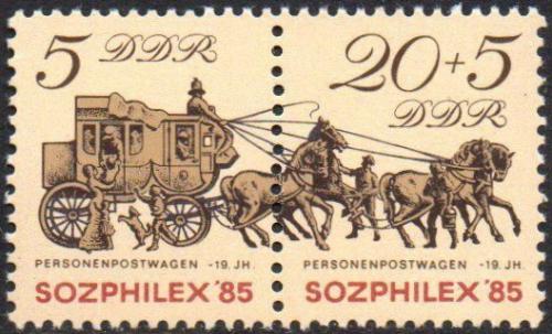 Poštovní známky DDR 1985 Výstava SOZPHILEX Mi# 2965-66