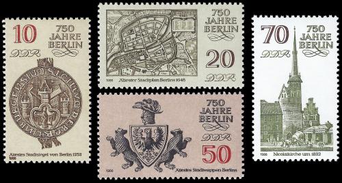 Poštovní známky DDR 1986 Berlín, 750. výroèí Mi# 3023-26