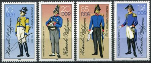 Poštovní známky DDR 1986 Vojenské uniformy Mi# 2997-3000 I