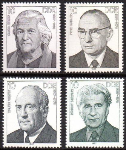 Poštovní známky DDR 1987 Osobnosti Mi# 3082-85