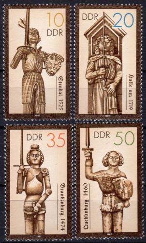 Poštovní známky DDR 1987 Sochy Rolanda Mi# 3063-66