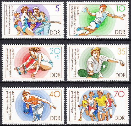 Poštovní známky DDR 1987 Sporty Mi# 3111-16