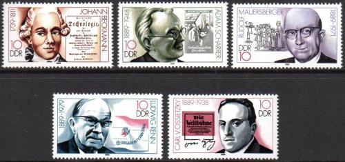 Poštovní známky DDR 1989 Slavní muži Mi# 3230-34
