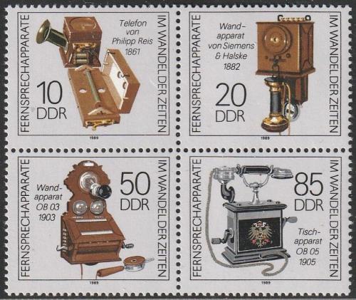 Poštovní známky DDR 1989 Telefony Mi# 3226-29
