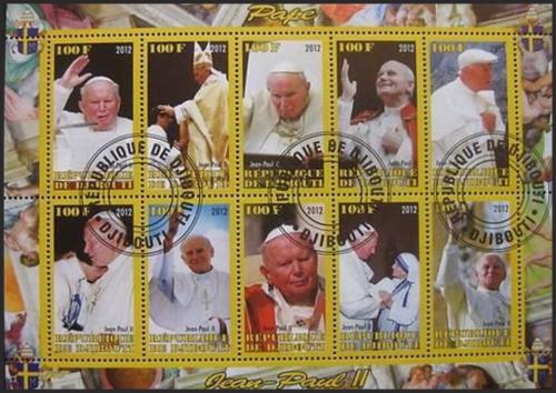 Potovn znmky Dibutsko 2012 Pape Jan Pavel II. B - zvtit obrzek