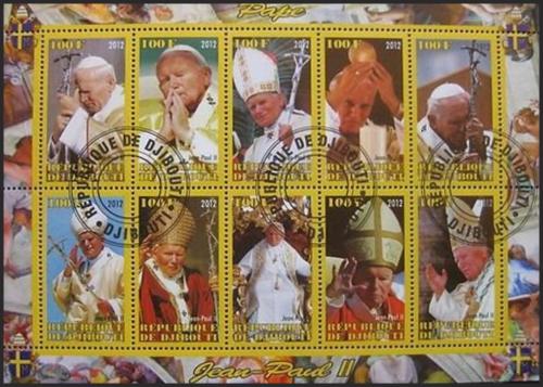 Potovn znmky Dibutsko 2012 Pape Jan Pavel II. C - zvtit obrzek