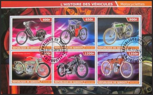 Potovn znmky Dibutsko 2015 Historick motocykly 2A Mi# N/N - zvtit obrzek