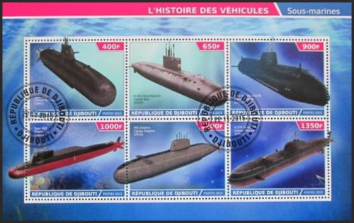 Potovn znmky Dibutsko 2015 Ponorky 1A Mi# N/N - zvtit obrzek