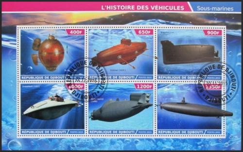 Potovn znmky Dibutsko 2015 Ponorky 2A Mi# N/N