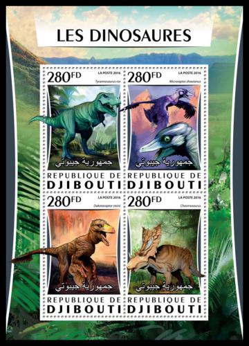 Poštovní známky Džibutsko 2016 Dinosauøi Mi# 1039-42 Kat 12€
