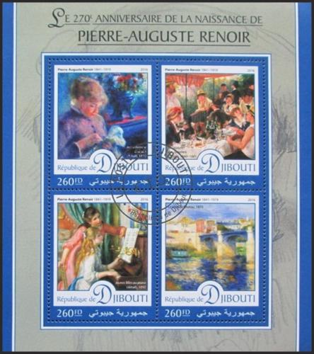 Potovn znmky Dibutsko 2016 Umn, Pierre-Auguste Renoir 1A Mi# 1164-67 Kat 10