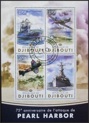 Potovn znmky Dibutsko 2016 tok na Pearl Harbor 1A Mi# 989-92 Kat 12