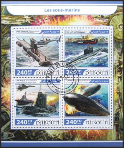 Potovn znmky Dibutsko 2017 Ponorky 1A Mi# 1593-96 Kat 10