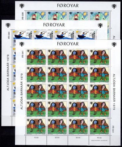 Poštovní známky Faerské ostrovy 1979 Dìtské kresby Mi# 45-47 Kat 40€