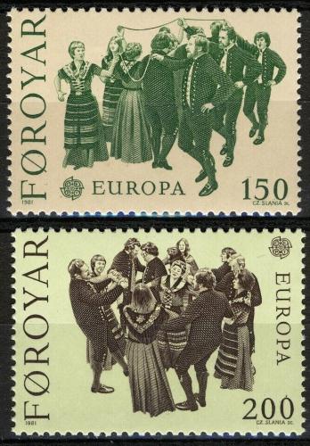 Poštovní známky Faerské ostrovy 1981 Evropa CEPT, folklór Mi# 63-64