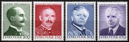 Poštovní známky Faerské ostrovy 1984 Básníci Mi# 99-102