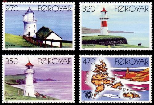 Poštovní známky Faerské ostrovy 1985 Majáky Mi# 121-24 Kat 7.50€