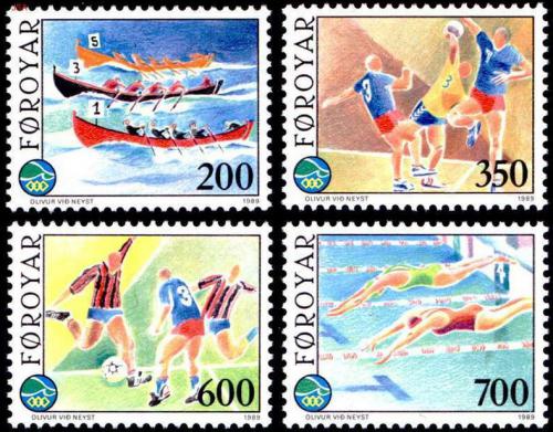 Poštovní známky Faerské ostrovy 1989 Sportovní hry Mi# 186-89 Kat 8€