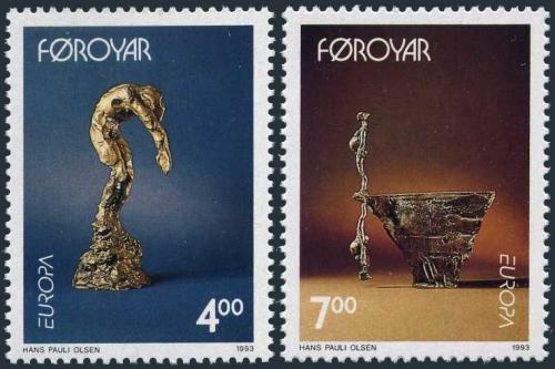 Poštovní známky Faerské ostrovy 1993 Evropa CEPT, moderní umìní Mi# 248-49