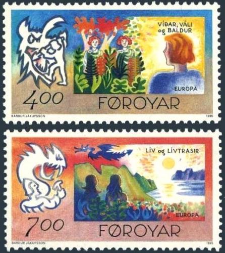 Poštovní známky Faerské ostrovy 1995 Evropa CEPT, mír a svoboda Mi# 278-79