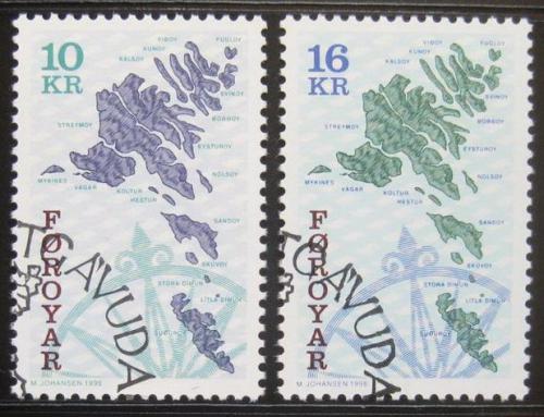 Poštovní známky Faerské ostrovy 1996 Mapy Mi# 303-04