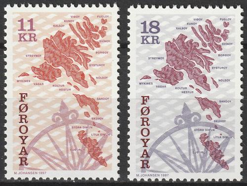 Poštovní známky Faerské ostrovy 1997 Mapy Mi# 320-21 Kat 9€
