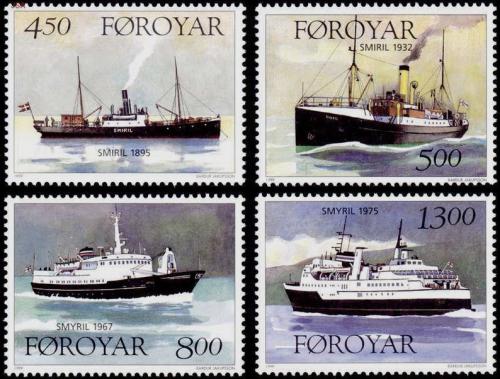 Poštovní známky Faerské ostrovy 1999 Lodì Mi# 348-51 Kat 11€