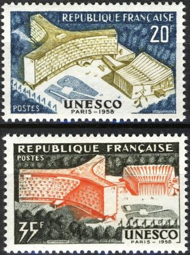 Potovn znmky Francie 1958 Budova UNESCO v Pai Mi# 1214-15