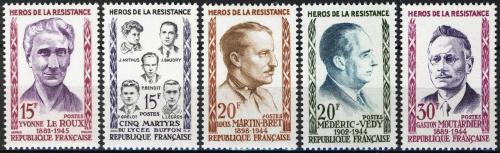 Potovn znmky Francie 1959 Osobnosti Mi# 1242-46