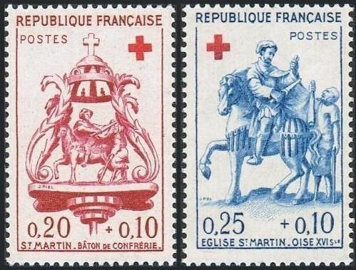 Potovn znmky Francie 1960 erven k Mi# 1329-30 Kat 5