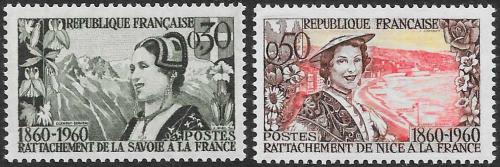 Potovn znmky Francie 1960 Lidov kroje Mi# 1294-95 - zvtit obrzek