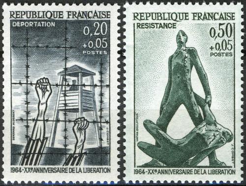 Potovn znmky Francie 1964 Osvobozen, 20. vro Mi# 1463-64