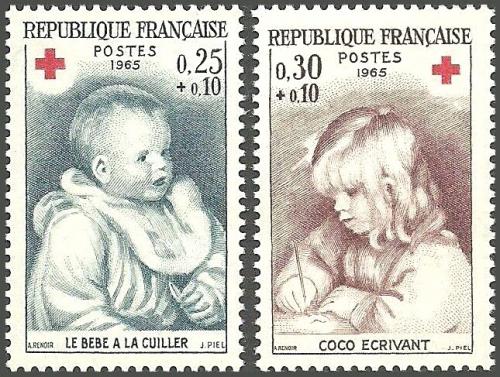 Potovn znmky Francie 1965 erven k, umn, Renoir Mi# 1532-33