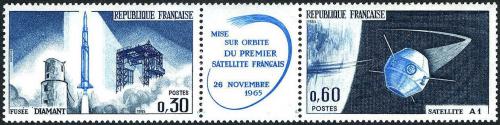 Potovn znmky Francie 1965 Start francouzskho satelitu Mi# 1530-31