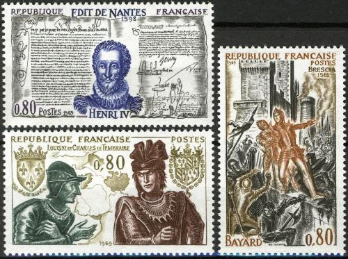 Potovn znmky Francie 1969 Historick udlosti Mi# 1688-90 