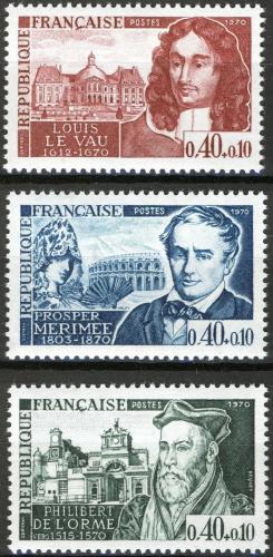 Potovn znmky Francie 1970 Osobnosti Mi# 1696-98