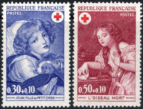 Potovn znmky Francie 1971 erven k, umn, Jean-Baptiste Greuz Mi# 1777-78