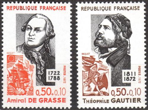 Potovn znmky Francie 1972 Osobnosti Mi# 1806-07