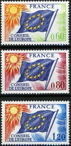 Potovn znmky Francie 1975 Rada Evropy, sluebn Mi# 16-18 Kat 7.20