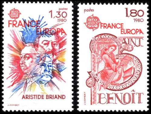 Poštovní známky Francie 1980 Evropa CEPT, osobnosti Mi# 2202-03