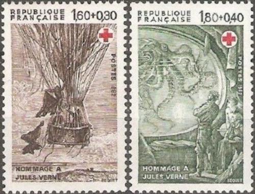 Potovn znmky Francie 1982 erven k, Jules Verne Mi# 2367-68