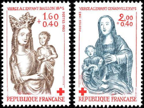 Potovn znmky Francie 1983 erven k, Panna Marie Mi# 2420-21